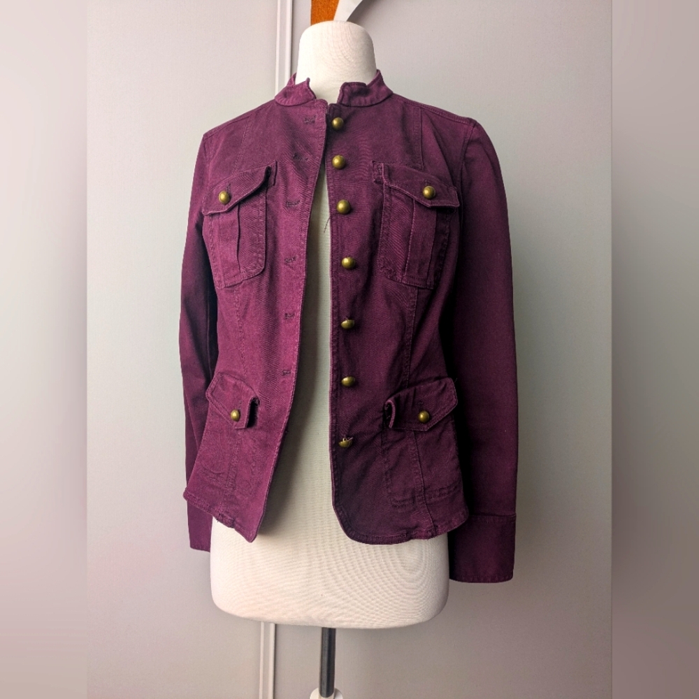 Burgundy Jacket With Gold Buttons